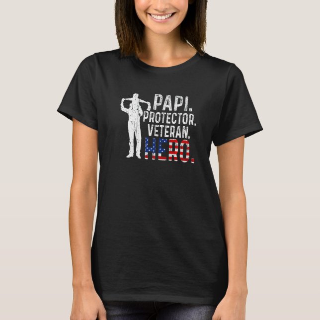 Mens Hero Papa Daddy USA American Protector Proud  T-Shirt (Vorderseite)