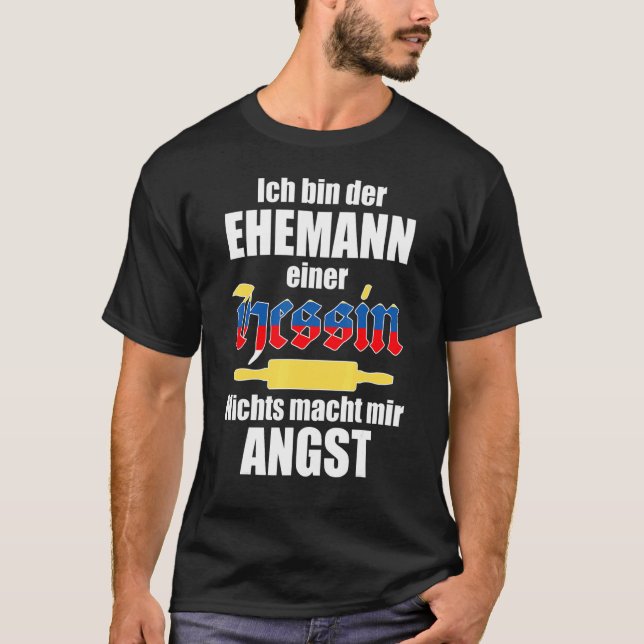 Mens Hessen Sprichwort Husband Einer Hessin T-Shirt (Vorderseite)