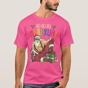 Mens Ho Ho Ho Moseual Gay Santa LGBT Pub Gay Pride T-Shirt