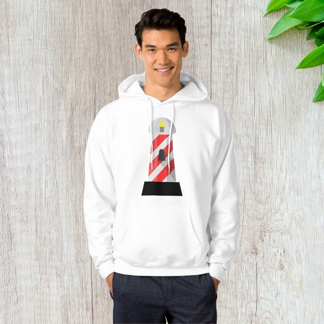 Mens Hoodie, rot und weiß Leuchtturm Hoodie (Von Creator hochgeladen)