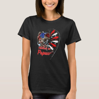 Mens Hooked on Papaw Fisherman American Flag Patte T-Shirt