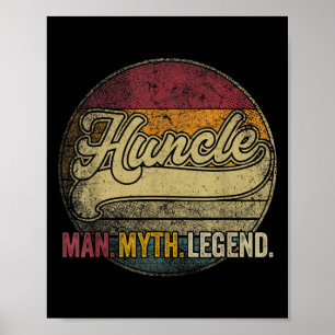 Mens Huncle Funny Onkel Der Mann Myth Legend Vater Poster