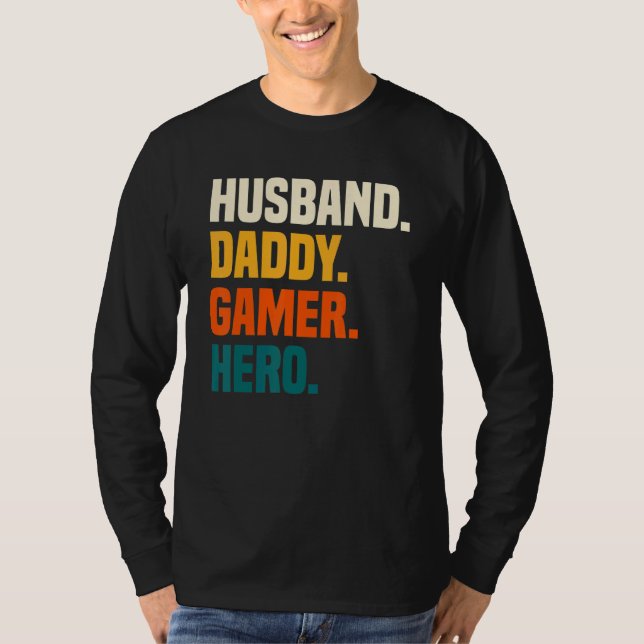 Mens   Husband Dad Father Gamer Gaming T-Shirt (Vorderseite)