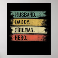 Mens Husband Daddy Fireman Hero Feuerwehrmann