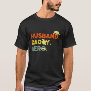 Mens Husband Daddy Hero Pater Papa Retro Colors A T-Shirt