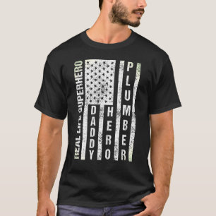 Mens Husband Daddy Hero Plumber Father Day Gift T-Shirt