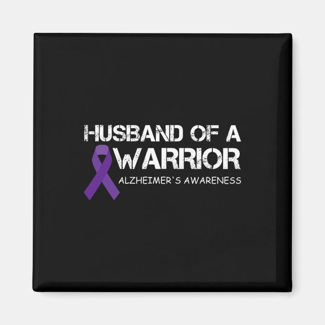 Mens Husband eines Kriegers Alzheimer's Awareness Magnet (Vorne)