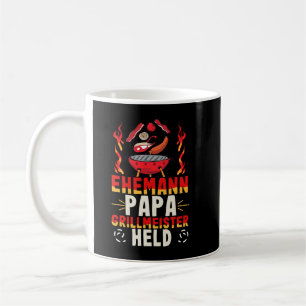 Mens Husband Papa Grillmeister Held Fathers Day Gr Kaffeetasse