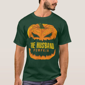 Mens Husband Pumpkin Matching Family Group Hallowe T-Shirt