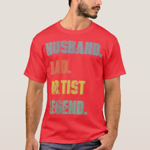 Mens Husband Vater Art Lehrer Legend Vintager Vate T-Shirt
