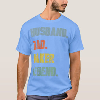 Mens Husband Vater Baker Legend Vintag Vatertag T-Shirt