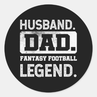 Mens Husband Vater Fantasy Football Legende Runder Aufkleber