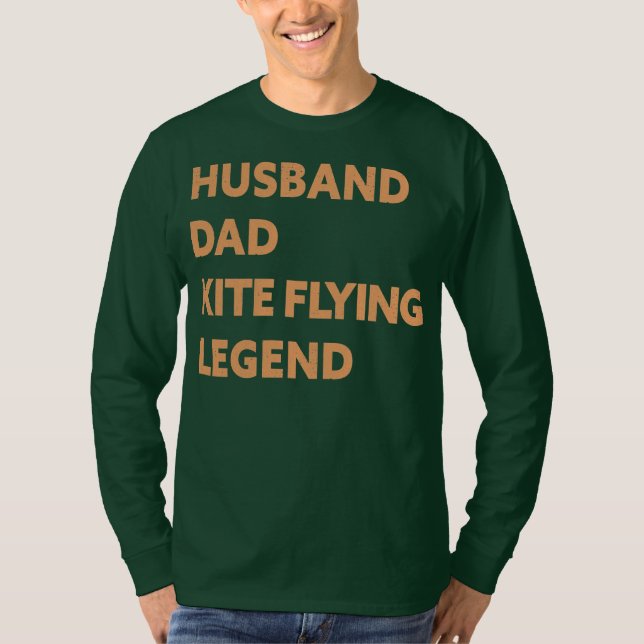 Mens Husband Vater Kite Flying Legend Funny Kite T-Shirt (Vorderseite)