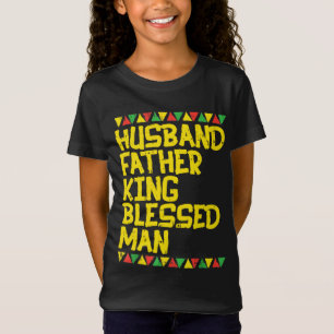 Mens Husband Vater König gesegneter Mann Kente Bla T-Shirt