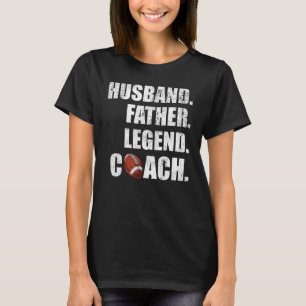 Mens Husband Vater Legend Flag Football Coach Fan T-Shirt