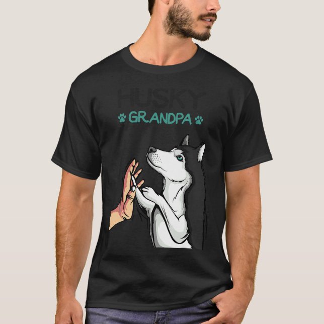 Mens Husky Grandpa Dog Vater T-Shirt (Vorderseite)
