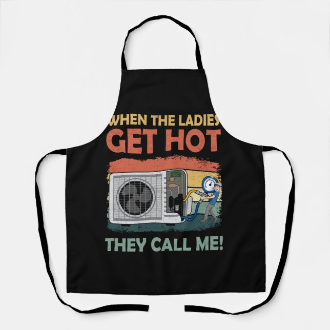 Mens Hvac Funny, wenn die Ladys heiß anrufen Schürze (Vorderseite)
