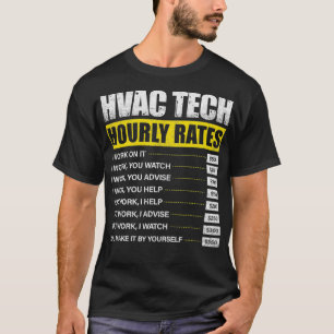 Mens HVAC Tech Stundenrate Funny Technician Motor T-Shirt