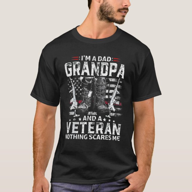 Mens I A Vater Opa Veteran Funny T-Shirt (Vorderseite)