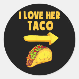 Mens I Liebe Ihr Taco Funny Matching Couple Cinco  Runder Aufkleber