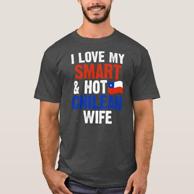 Mens I Liebe mein clever-Hot-Chilea-Ehefrau-Chile T-Shirt (Vorderseite)