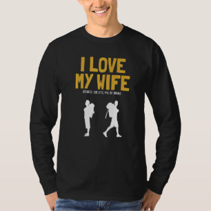 Mens I Liebe meine Ehefrau Wanderung Outdoor Wande T-Shirt