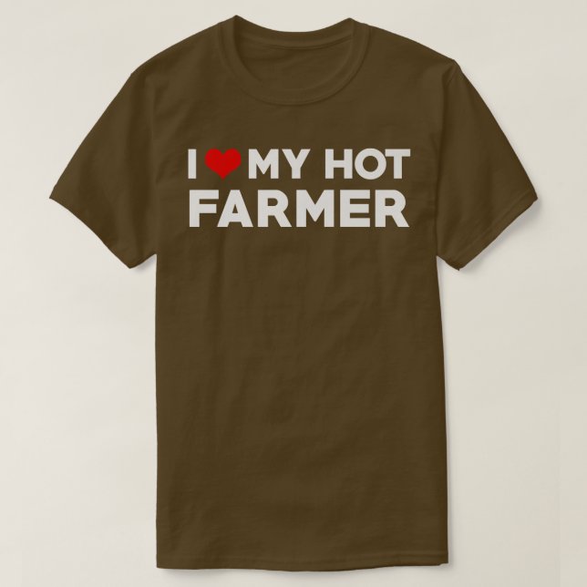 Mens I Liebe Meine Hot-Husband-Bauer-Verlobte T-Shirt (Design vorne)