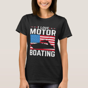 Mens I Liebe Motorbootmotor Motorbootfahren T-Shir T-Shirt