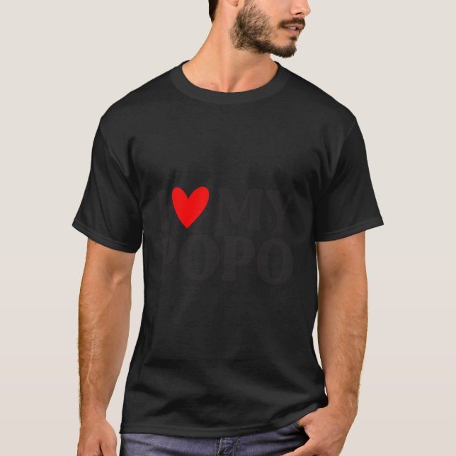 Mens I Liebe My Popo Shirt Funny Vatertag (Vorderseite)