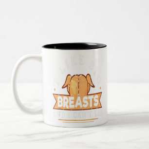 Mens I like Big Breasts Funny Erntedank Türkei Zweifarbige Tasse