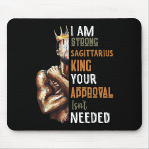 Mens I Strong Sagittarier King in Crown Zodiac Mousepad