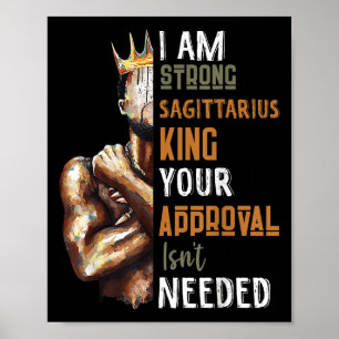 Mens I Strong Sagittarier King in Crown Zodiac Poster