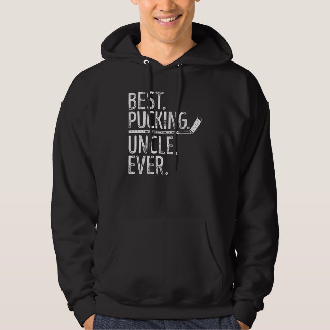 Mens Ice Hockey Best Pucking Onkel Ever Hockey Unc Hoodie (Vorderseite)