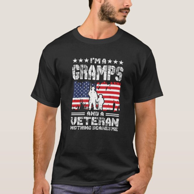 Mens Ich bin Grampe und Veteran Nothing Scares Me T-Shirt (Vorderseite)