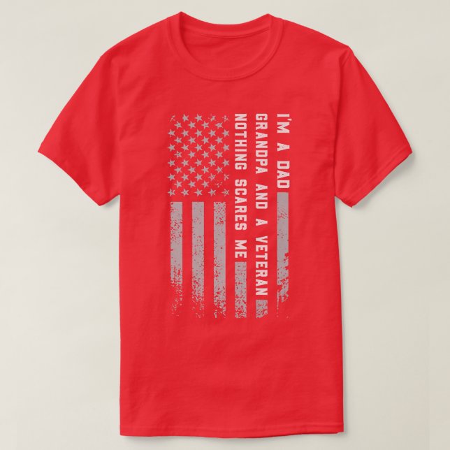 Mens Ich bin Opa und Großvater eines Veteranen T-Shirt (Design vorne)