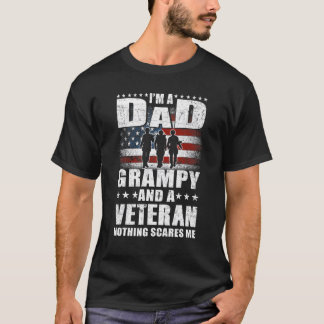 Mens Ich bin Vater Grampy und ein Veteran Vater Gr T-Shirt