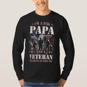 Mens ich bin Vater Papa und Veteran für Vater Vate T-Shirt