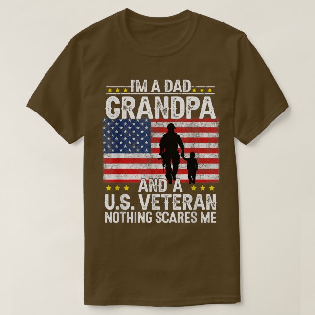 Mens I'm a Dad Grandpa and a Veteran Grandpa Fathe T-Shirt (Design vorne)