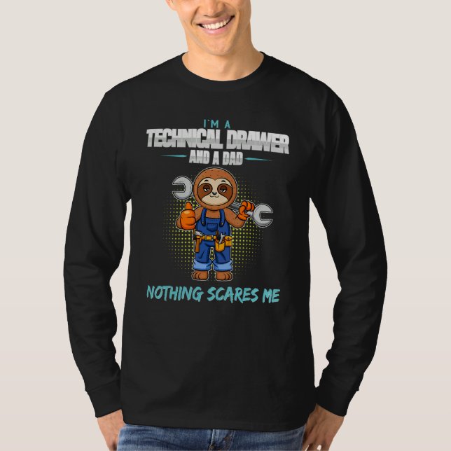 Mens I'm A Technical Drawer And A Dad Nothing Scar T-Shirt (Vorderseite)