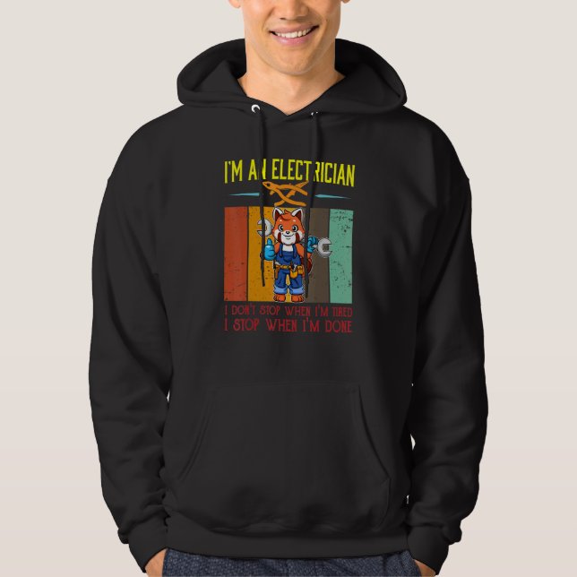 Mens I'm Electrician Stop When I'm Done Lineman Wi Hoodie (Vorderseite)