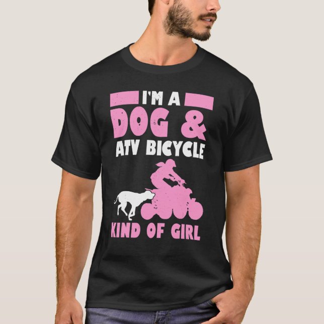 Mens im Hund & ATV Fahrrad Art Girl Quad Bike T-Shirt (Vorderseite)
