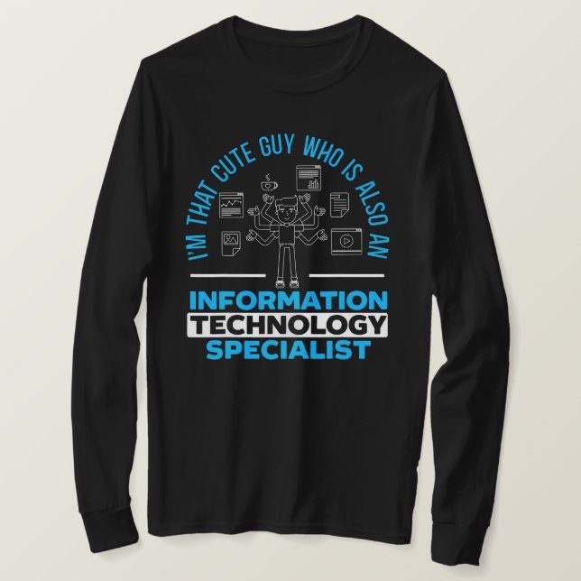 Mens Information Technology Specialist Computer T-Shirt (Design vorne)