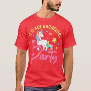 Mens its My Bachelors Party Einhorn Groom Wedding T-Shirt