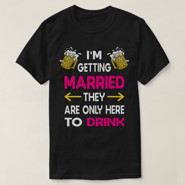 Mens JGA Costume Men Stag Night Groom40 T-Shirt (Design vorne)