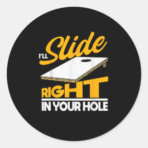 Mens Joke Sports Cornhole Runder Aufkleber
