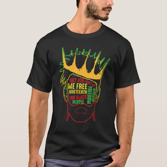 Mens Juneteenth Black King American Freedo T-Shirt (Vorderseite)