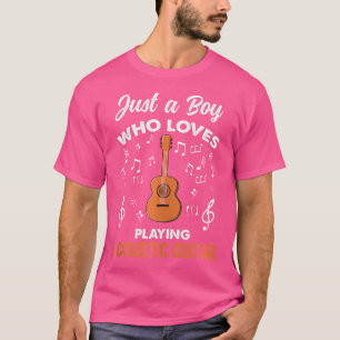 Mens just a Junge, der Lieben spielt akustische Gi T-Shirt