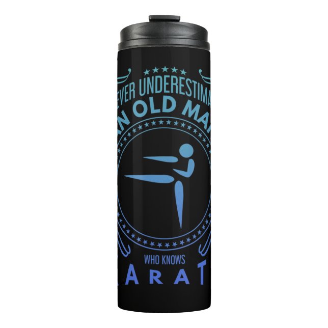 Mens Karate Graphic - Unterschätzen Sie niemals ei Thermosbecher (Vorderseite)