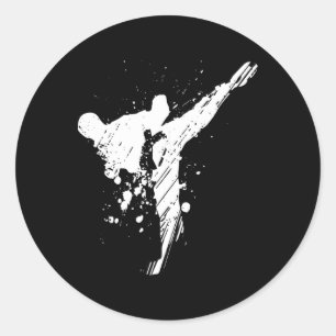 Mens Karate Shirt Runder Aufkleber