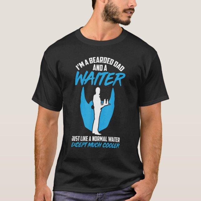 Mens Kellner Server arbeitet in der Gastronomie 2 T-Shirt (Vorderseite)